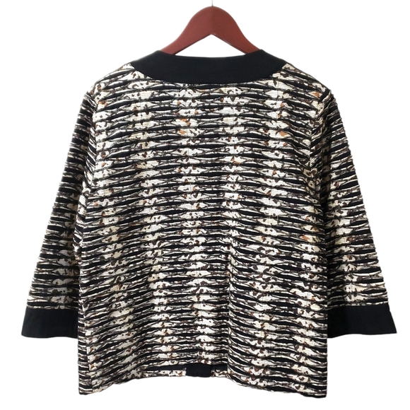 Chico's Cotton Applique Animal Print Button Front Jacket Large Mobwife - Picture 6 of 10